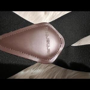 Carhartt Adjustable Black Suspenders with Leather Accents